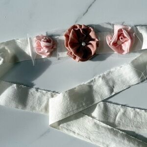 Pink & Blush Fabric Flowered Headband